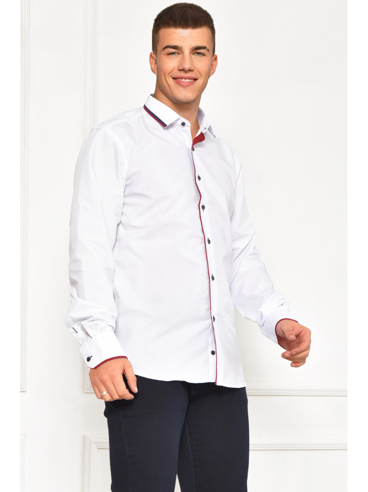 Сорочка чоловіча однотонна білого кольору 1379 208285C