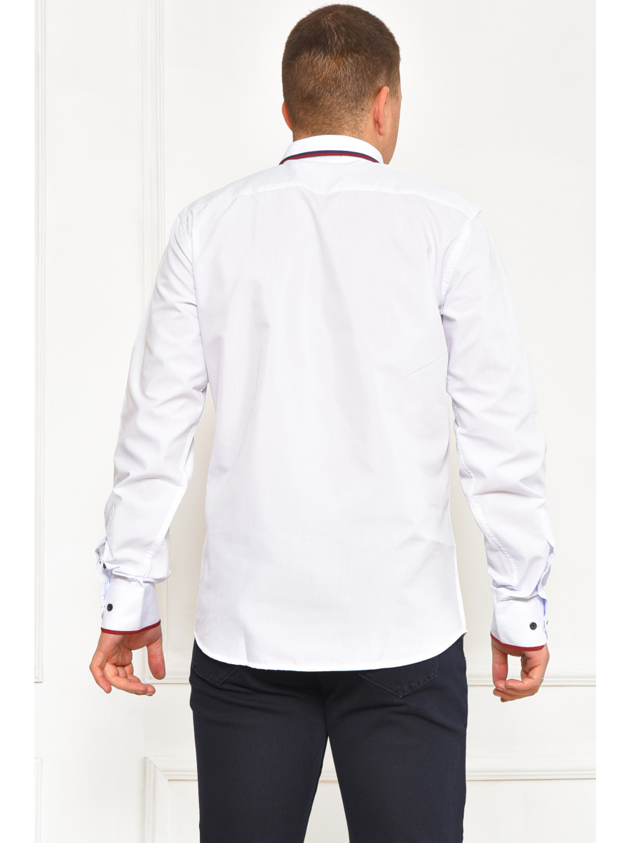 Сорочка чоловіча однотонна білого кольору 1379 208285C