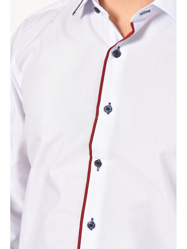 Сорочка чоловіча однотонна білого кольору 1379 208285C
