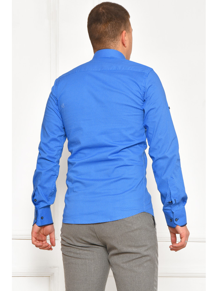Сорочка чоловіча синього кольору з принтом 2374 208286C