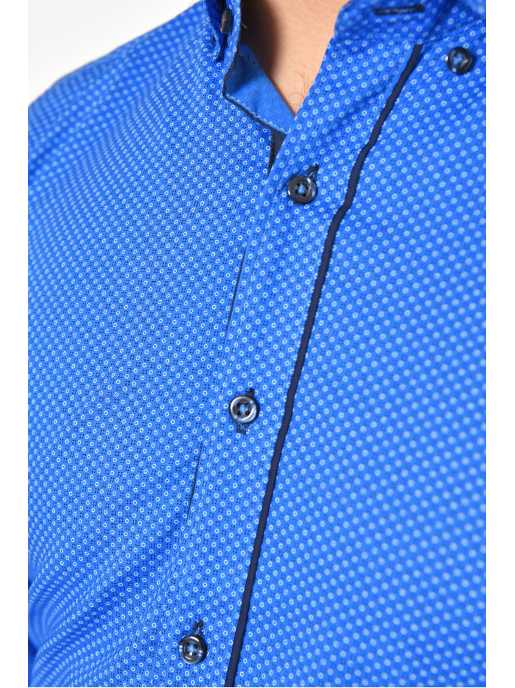 Сорочка чоловіча синього кольору з принтом 2374 208286C