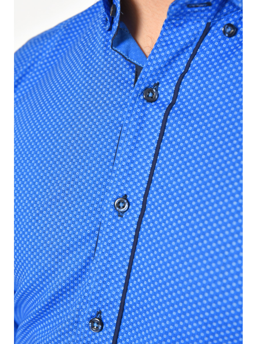 Сорочка чоловіча синього кольору з принтом 2374 208286C