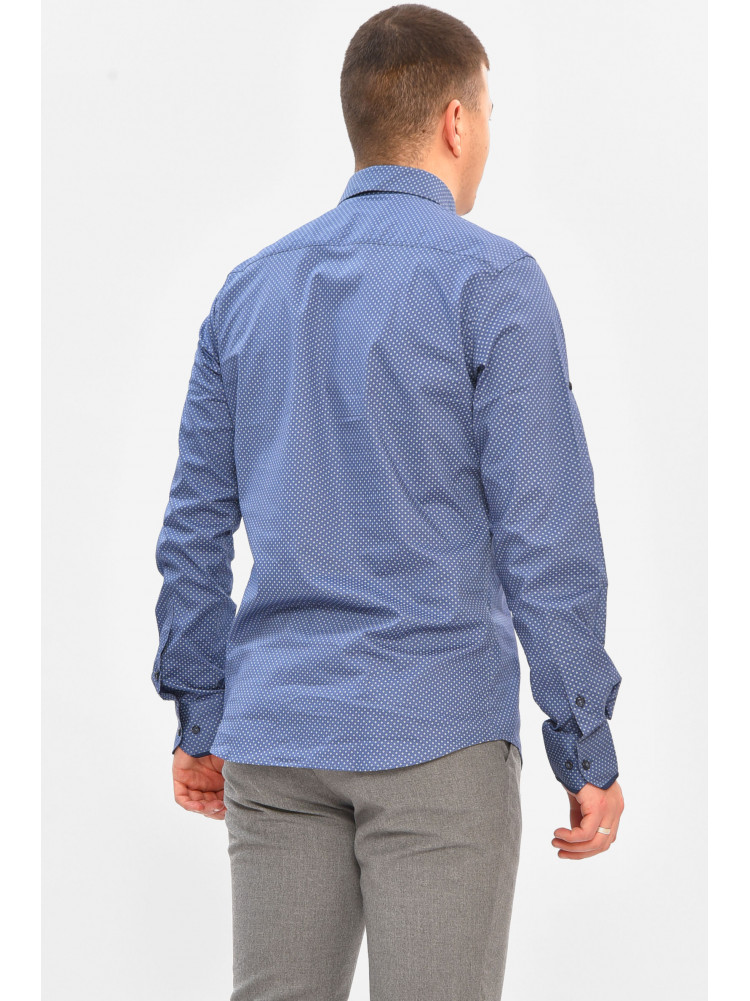 Сорочка чоловіча синього кольору з принтом 1842 208288C