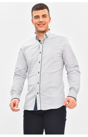 Сорочка чоловіча білого кольору з принтом 1846 208291C Сорочка чоловіча білого кольору з принтом 1846 208291C