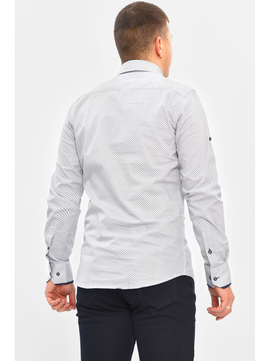 Сорочка чоловіча білого кольору з принтом 1846 208291C