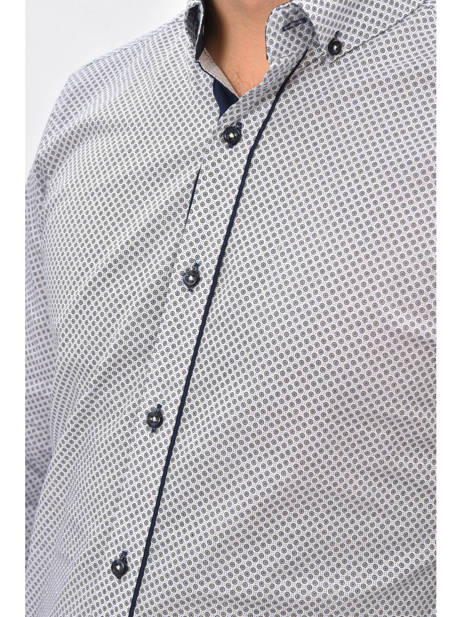 Сорочка чоловіча білого кольору з принтом 1846 208291C