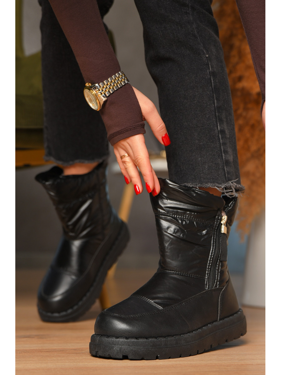 Дутики жіночі на хутрі чорного кольору N8-1 208296C