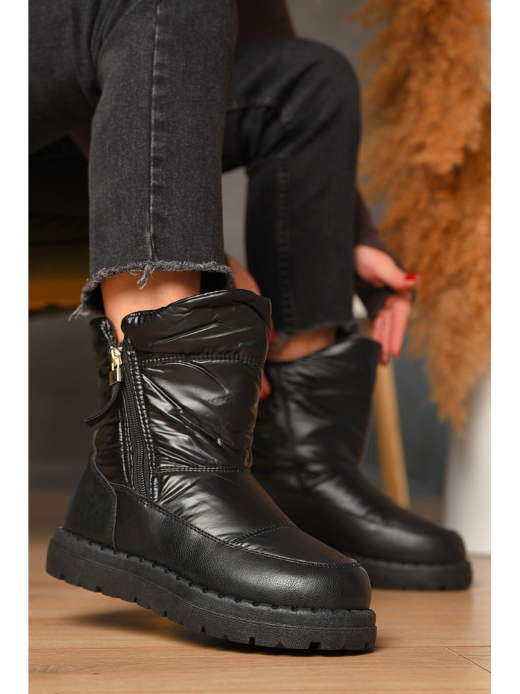 Дутики жіночі на хутрі чорного кольору N8-1 208296C