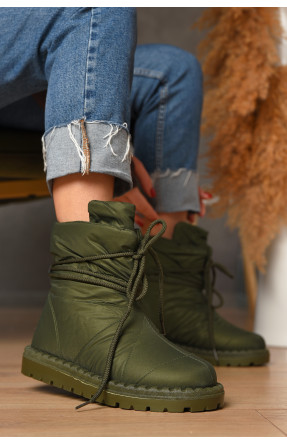 Дутики жіночі на хутрі темно-зеленого кольору В05-2 208298C Дутики жіночі на хутрі темно-зеленого кольору В05-2 208298C