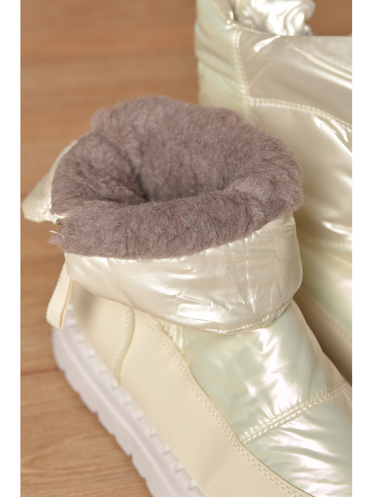 Дутики жіночі на хутрі молочного кольору N8-2 208300C