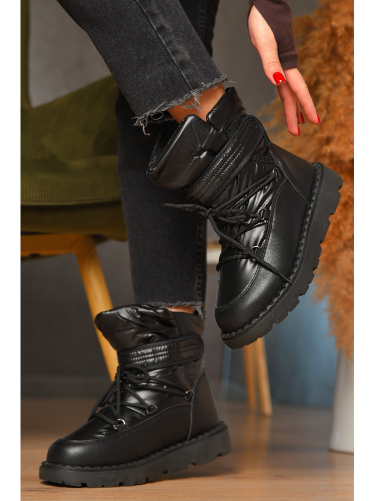 Дутики жіночі на хутрі чорного кольору КМ06-1 208301C