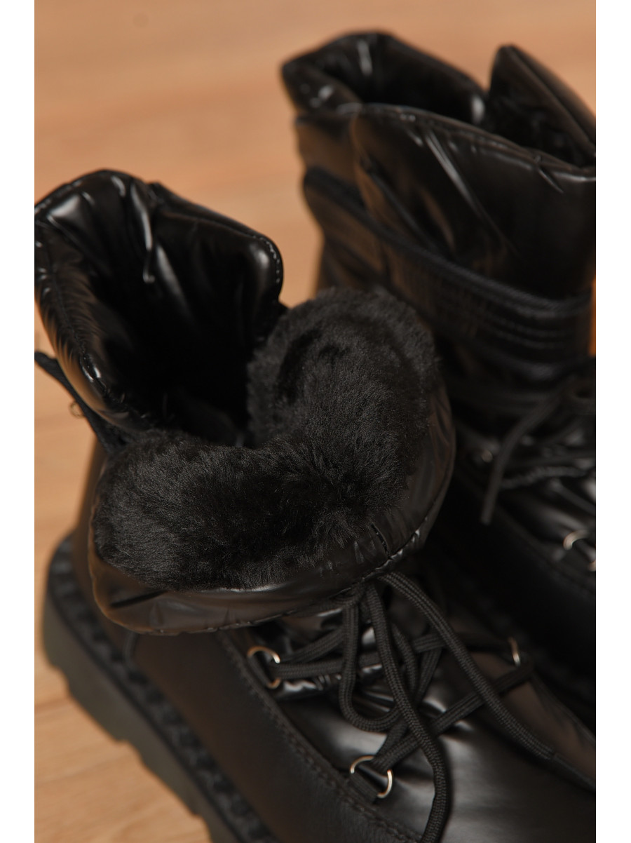 Дутики жіночі на хутрі чорного кольору КМ06-1 208301C