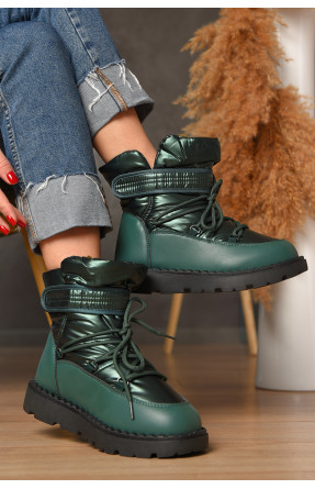 Дутики жіночі на хутрі зеленого кольору КМ06-2 208302C Дутики жіночі на хутрі зеленого кольору КМ06-2 208302C