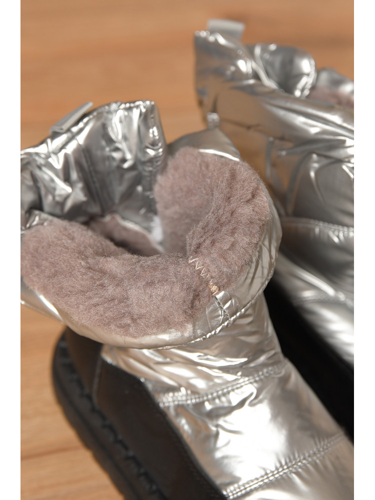 Дутики жіночі на хутрі чорно-сірого кольору N5-2 208303C