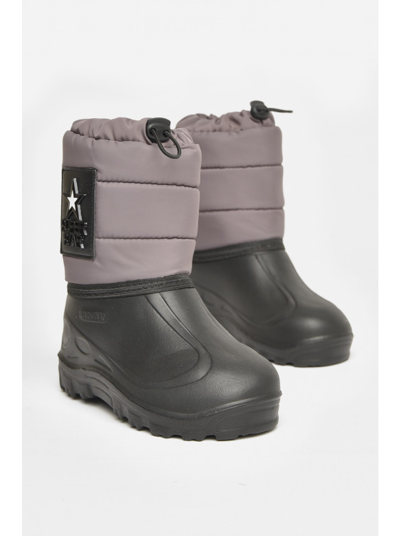 Дутики дитячі на штучному хутрі чорного кольору ДДТ-01 208305C