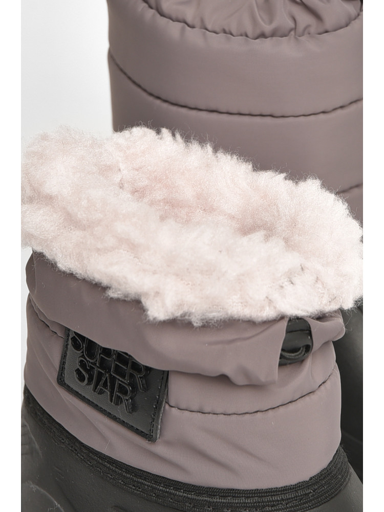 Дутики дитячі на штучному хутрі чорного кольору ДДТ-01 208305C