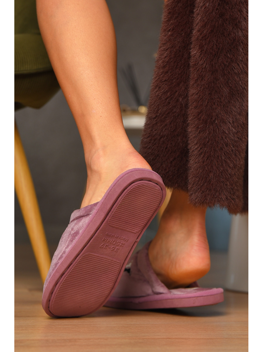 Капці домашні жіночі бузкового кольору Н-60 208306C