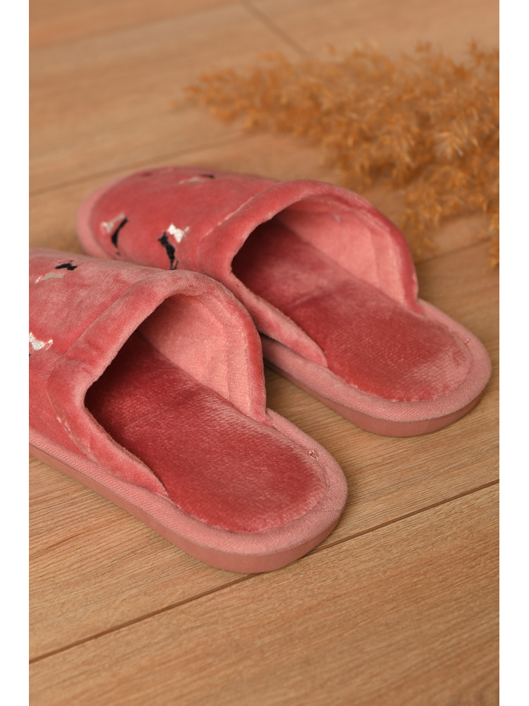 Капці домашні жіночі рожевого кольору Н-60 208307C