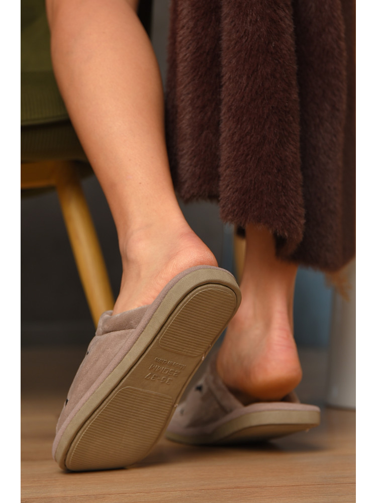 Капці домашні жіночі бежевого кольору Н-60 208308C