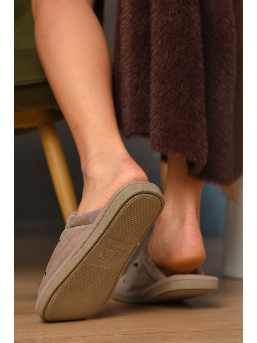 Капці домашні жіночі бежевого кольору Н-60 208308C