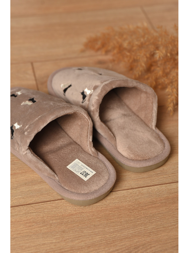 Капці домашні жіночі бежевого кольору Н-60 208308C