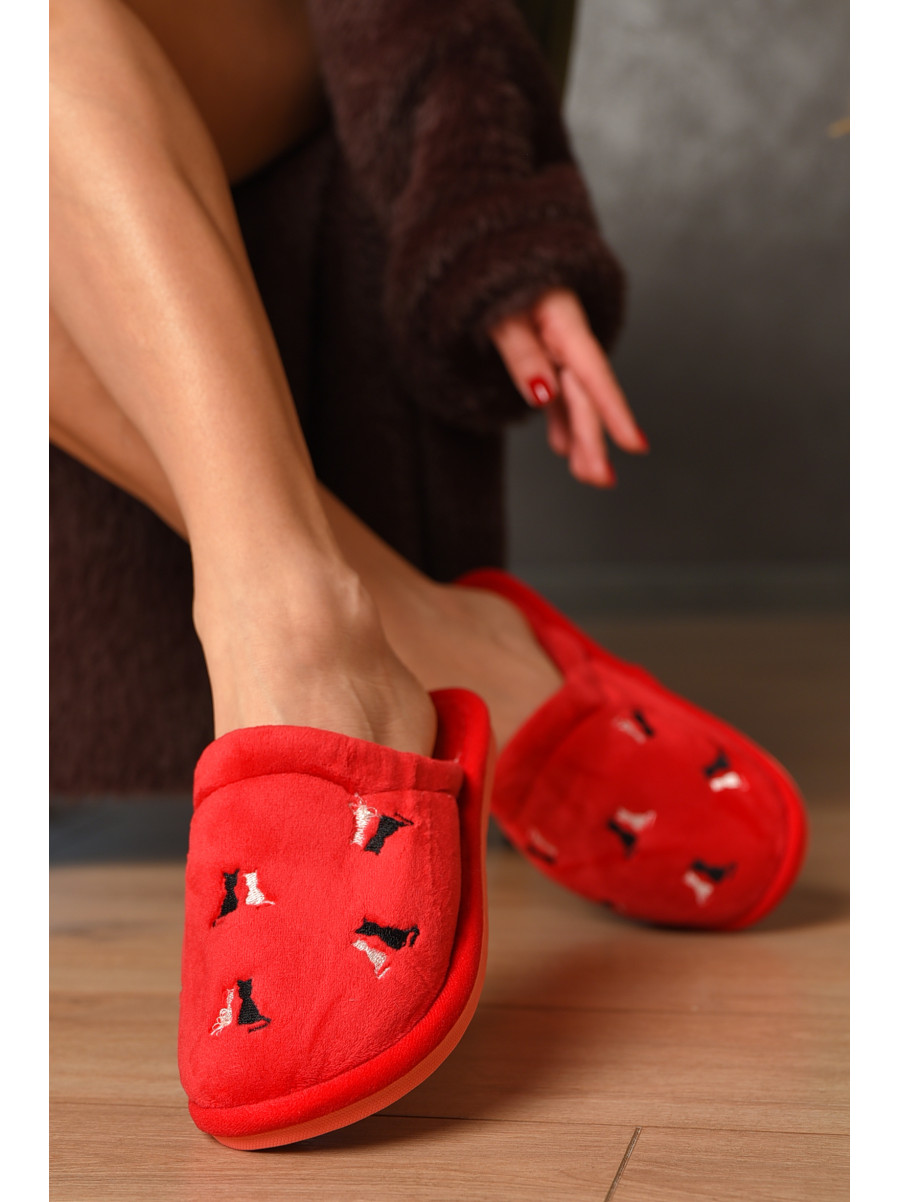 Капці домашні жіночі червоного кольору Н-60 208309C