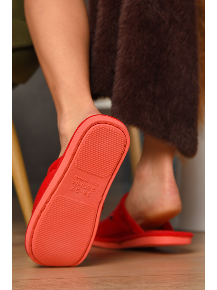Капці домашні жіночі червоного кольору Н-60 208309C