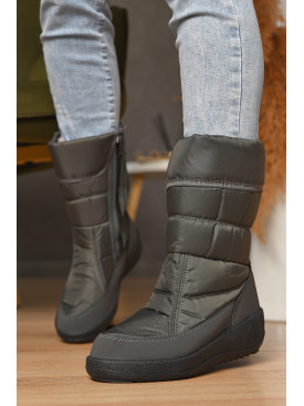 Дутики женские на меху серого цвета 503 208314C Дутики женские на меху серого цвета 503 208314C