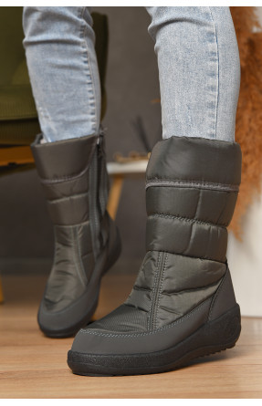 Дутики жіночі на хутрі сірого кольору 503 208314C Дутики жіночі на хутрі сірого кольору 503 208314C