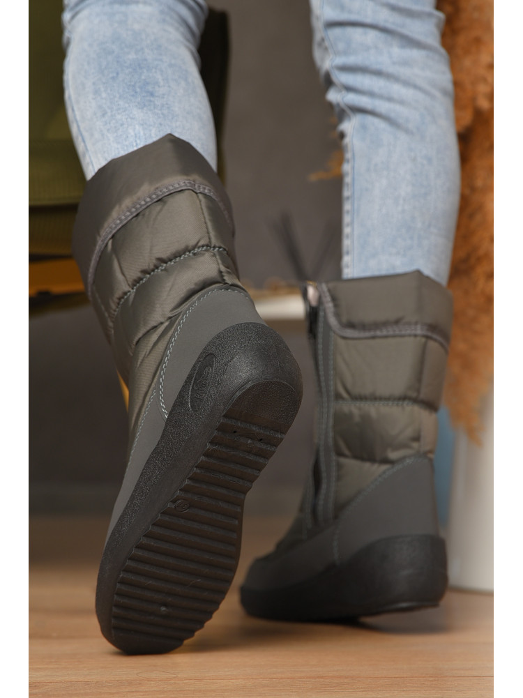 Дутики жіночі на хутрі сірого кольору 503 208314C