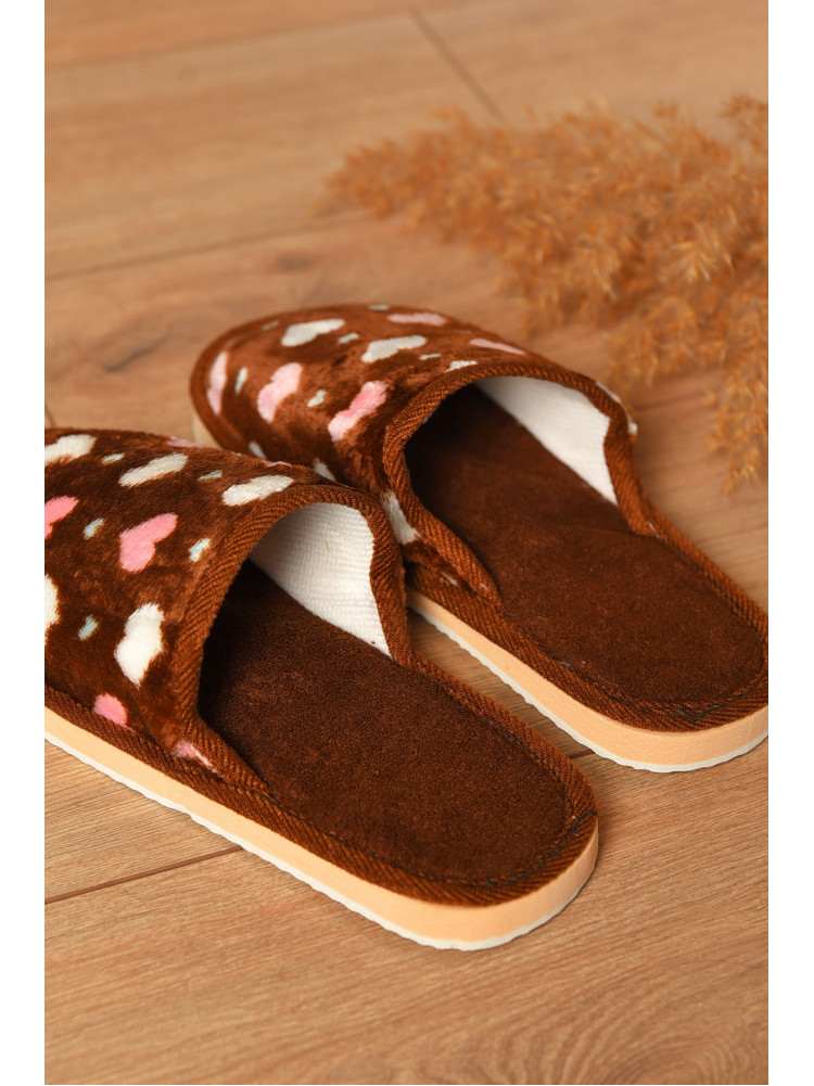 Капці домашні жіночі коричневого кольору SP-004 208315C