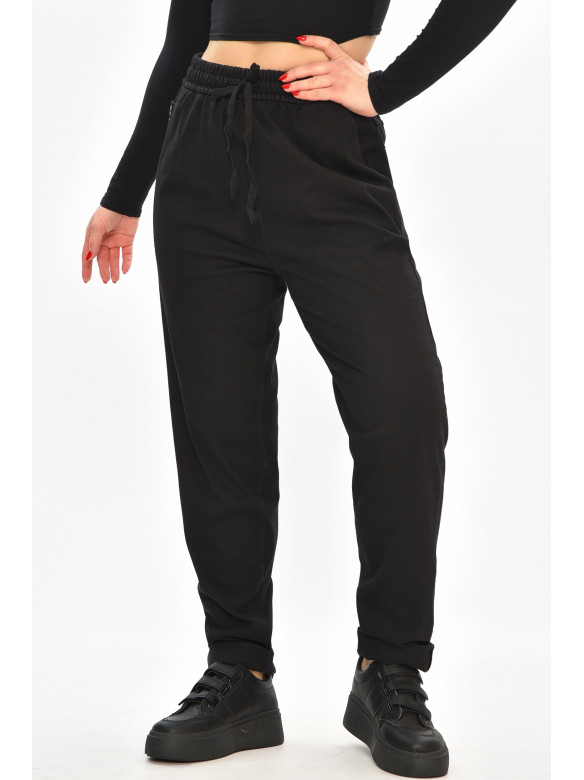 Джинсы женские батальные утепленные черного цвета 582-4 208320C