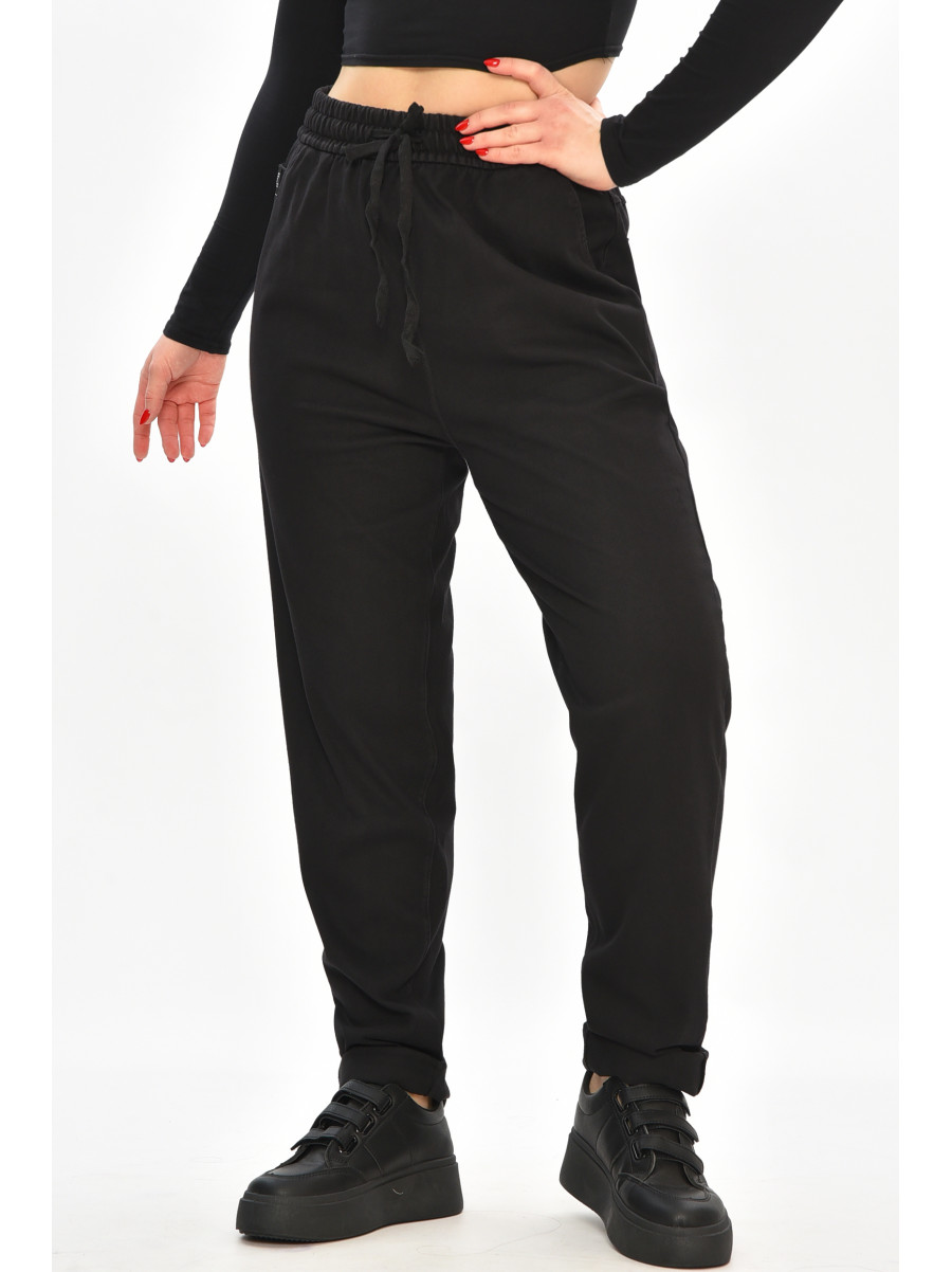 Джинсы женские батальные утепленные черного цвета 582-4 208320C