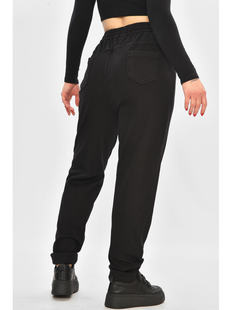 Джинсы женские батальные утепленные черного цвета 582-4 208320C