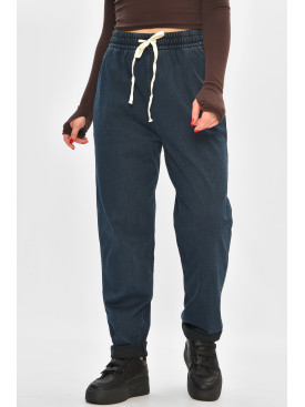 Джинси жіночі батальні утеплені темно-синього кольору 582-4 208322C