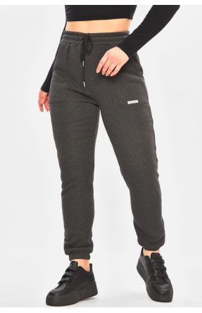 Спортивные штаны женские на флисе темно-серого цвета 9998 208323C Спортивные штаны женские на флисе темно-серого цвета 9998 208323C