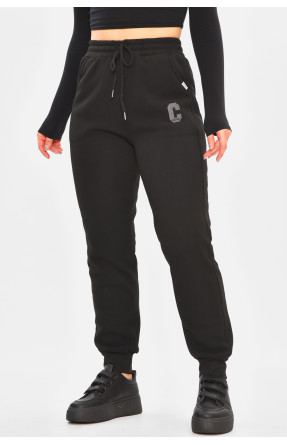 Спортивные штаны женские на флисе черного цвета 9995 208324C Спортивные штаны женские на флисе черного цвета 9995 208324C