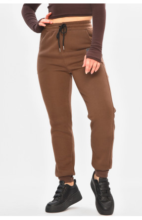Спортивные штаны женские на флисе коричневого цвета 9995 208325C Спортивные штаны женские на флисе коричневого цвета 9995 208325C