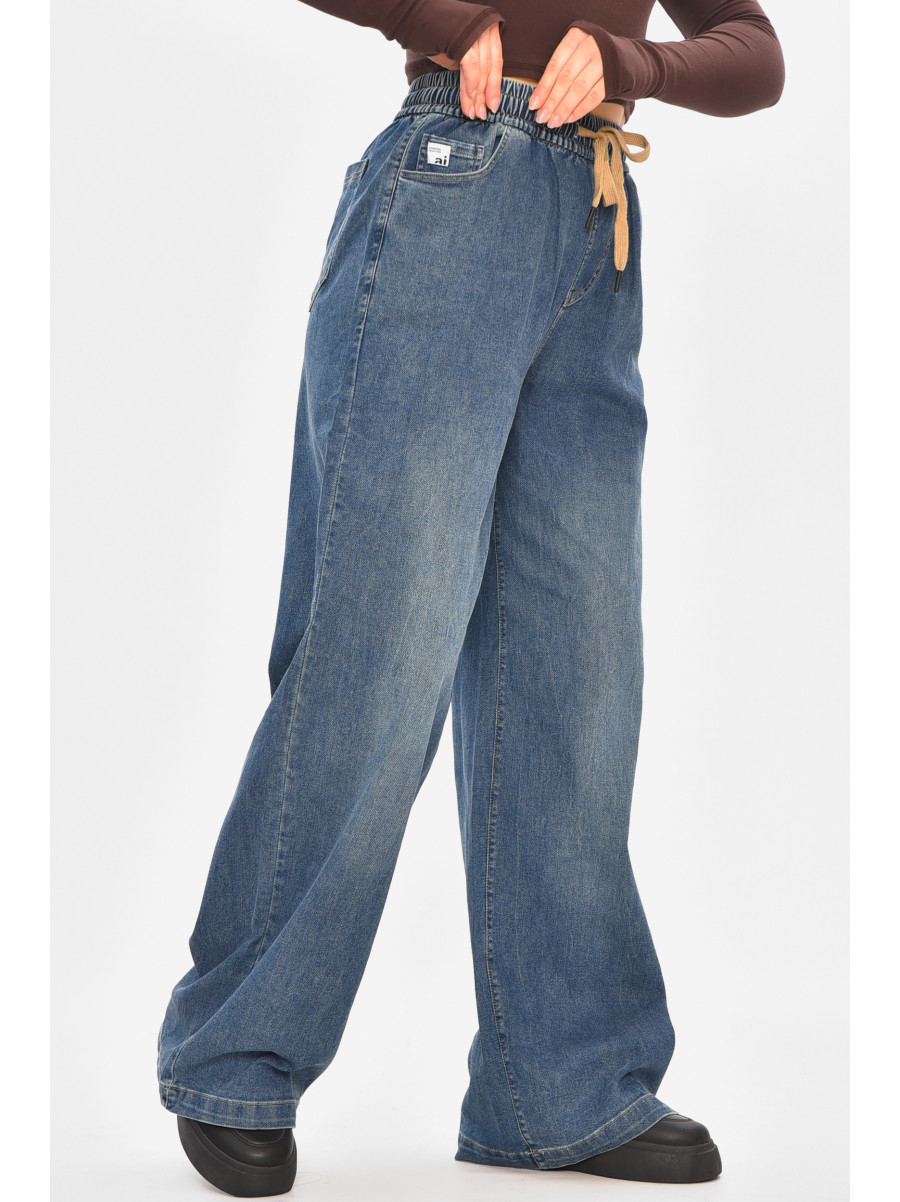 Джинсы женские однотонные синего цвета 541-2 208326C