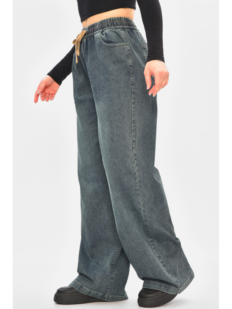 Джинси жіночі однотонні темно-синього кольору 541-2 208327C