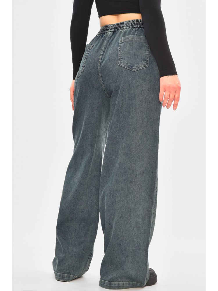 Джинси жіночі однотонні темно-синього кольору 541-2 208327C