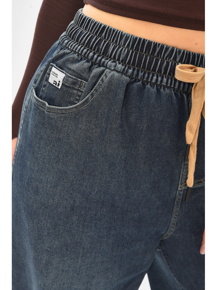 Джинси жіночі однотонні темно-синього кольору 541-2 208328C