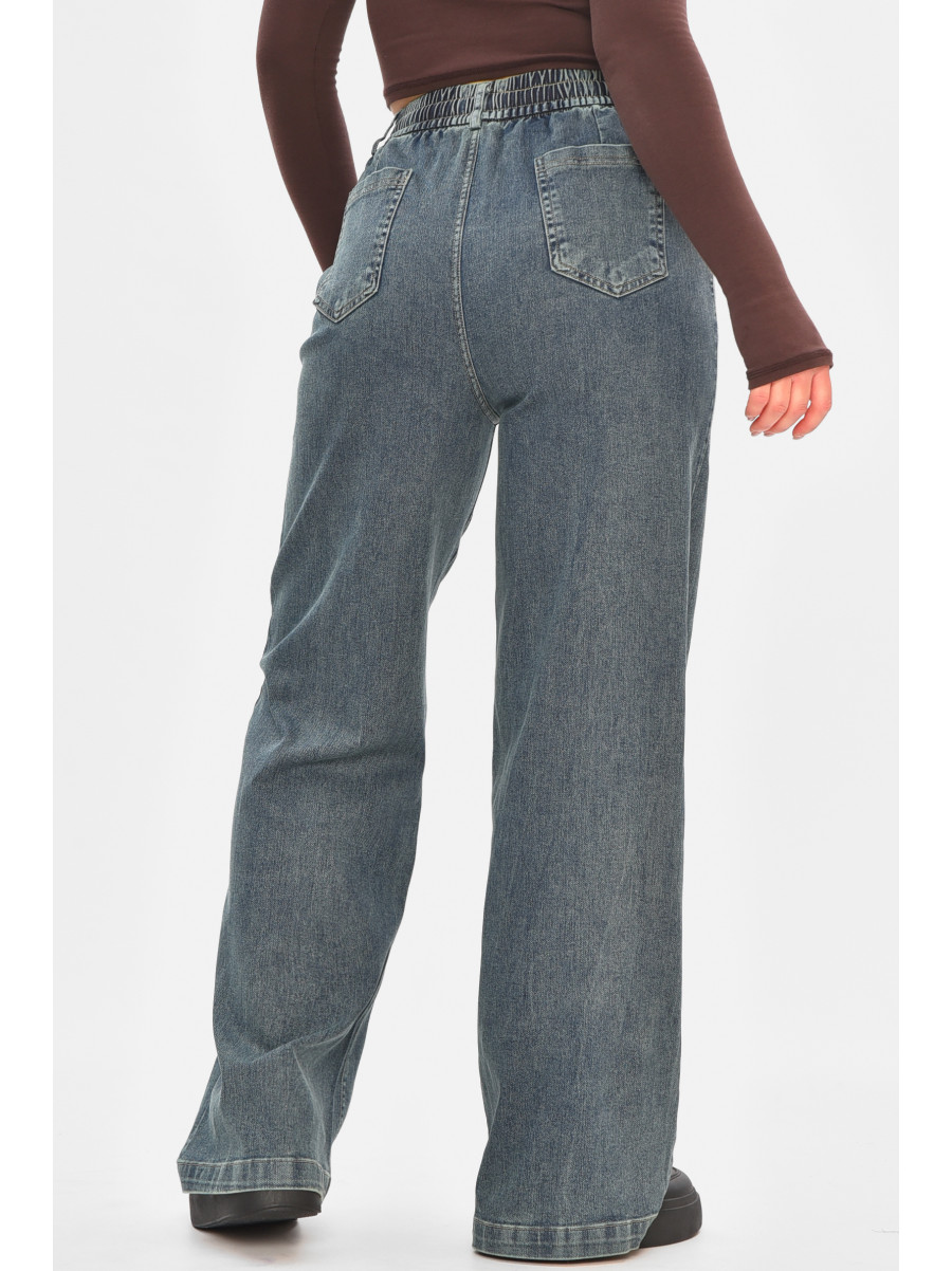 Джинси жіночі однотонні темно-синього кольору 541-4 208329C