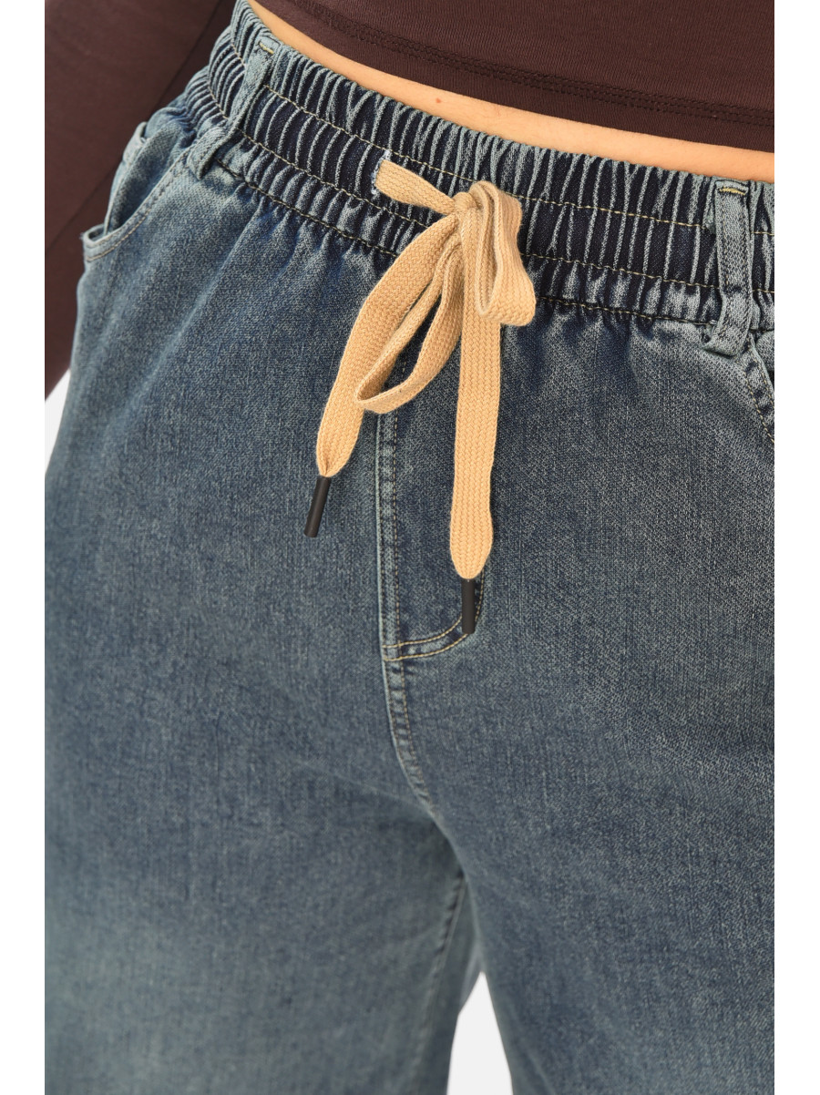 Джинси жіночі однотонні темно-синього кольору 541-4 208329C