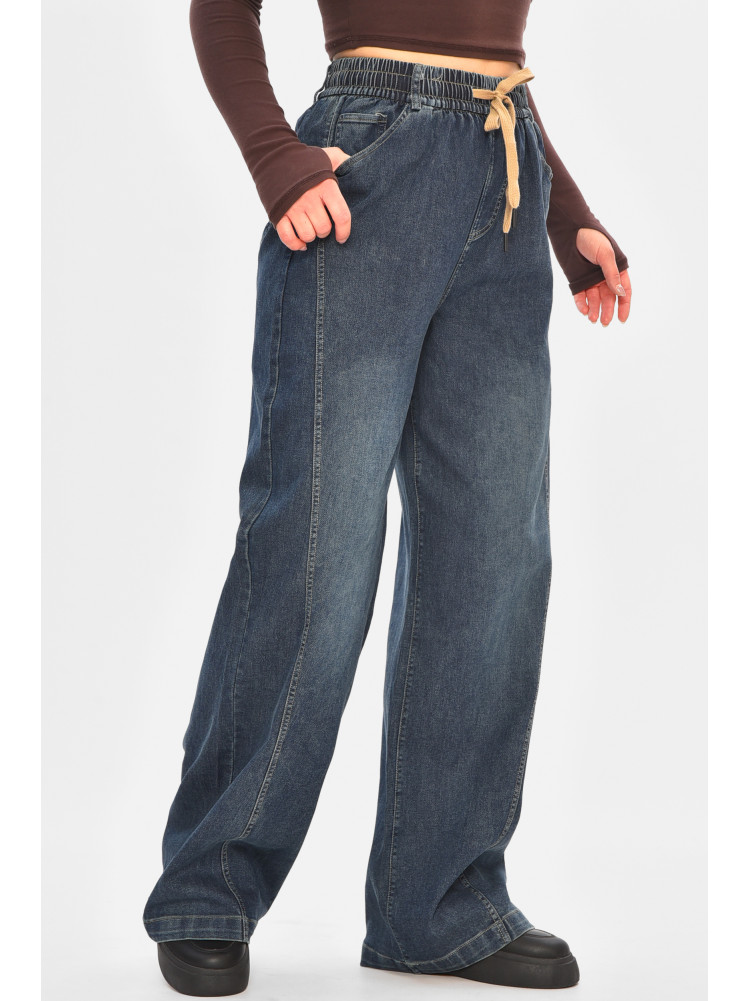 Джинси жіночі однотонні темно-синього кольору 541-4 208331C