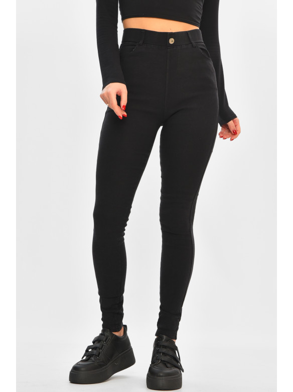 Джинсы женские однотонные черного цвета А4030-6В 208332C