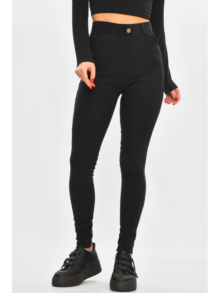 Джинсы женские однотонные черного цвета А4030-6В 208332C