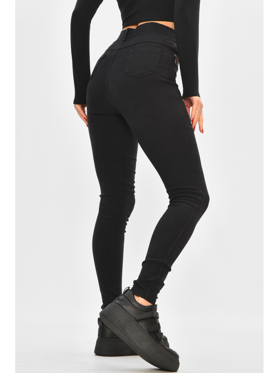 Джинсы женские однотонные черного цвета А4030-6В 208332C