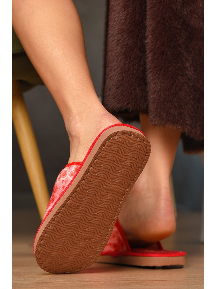 Капці домашні жіночі червоного кольору 6066 208338C