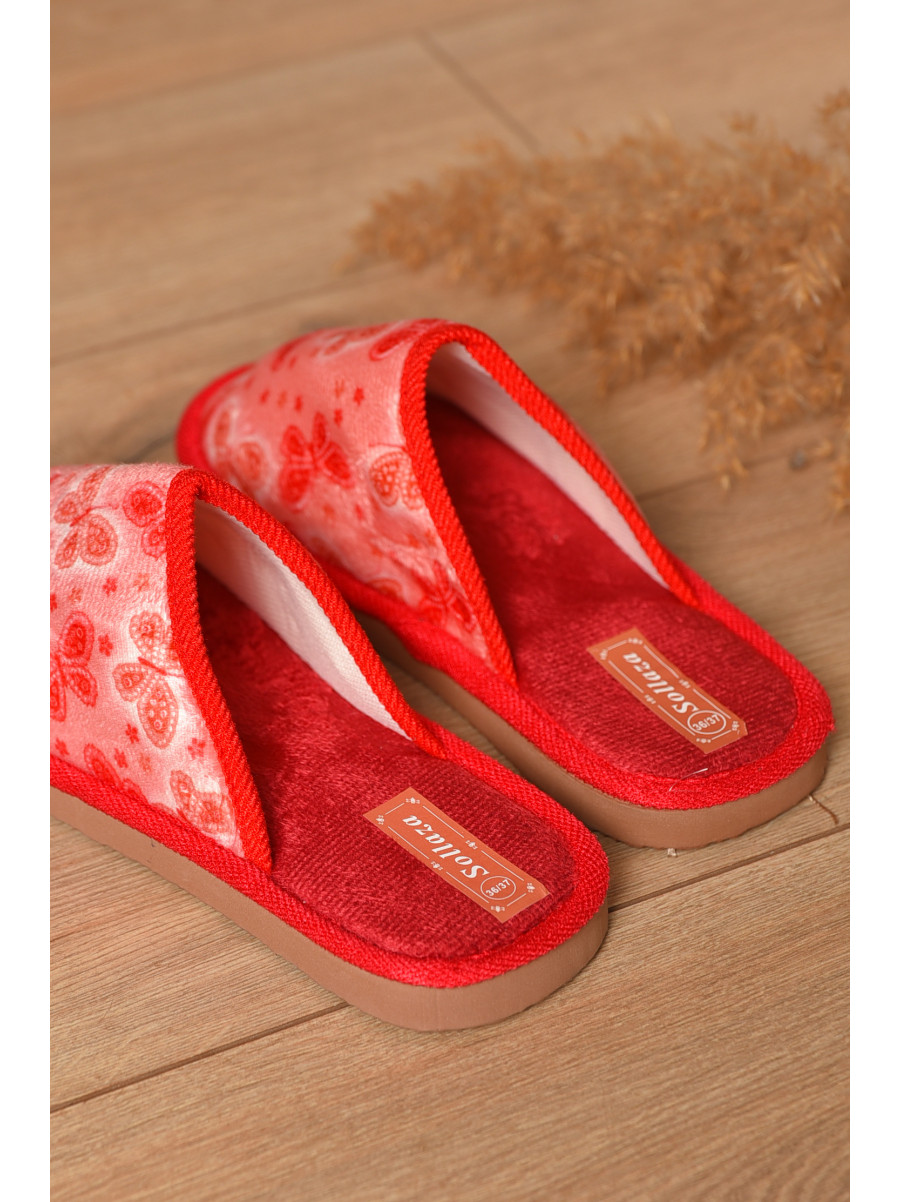 Капці домашні жіночі червоного кольору 6066 208338C